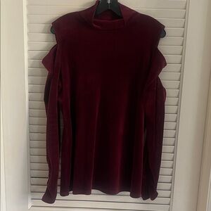 Westbound Burgundy Cold Shoulder Top